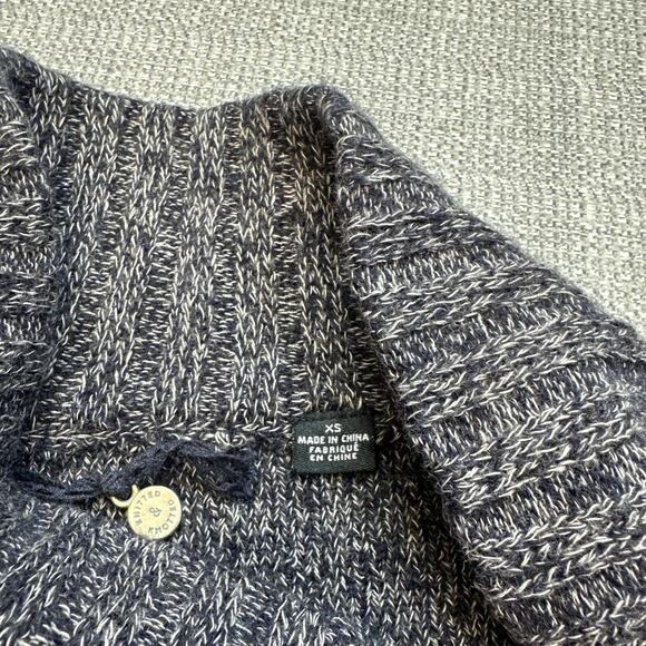 Whimsical Knitted & Knotted Gray Ruffle Wool Blend Sweater XS Asymmetrical‎ Hem - Picture 3 of 9